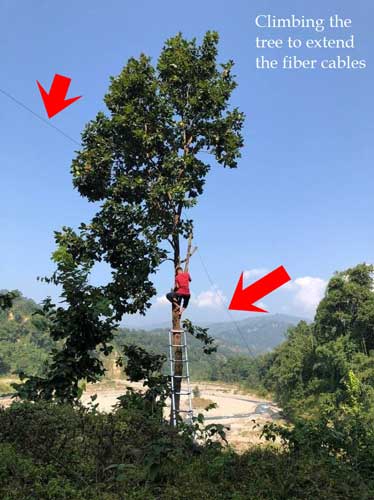 Nepal fiber optic installation
