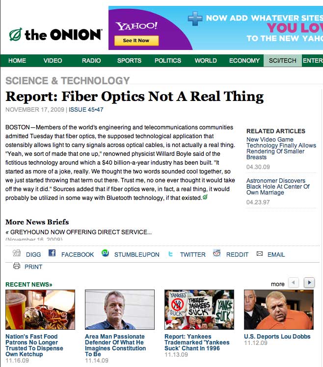 Fake News: Fiber Optics Is Not Real