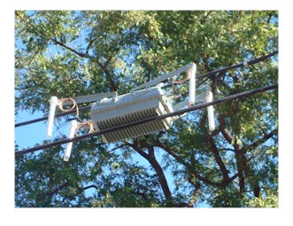 Wireless antenna on aerial cables